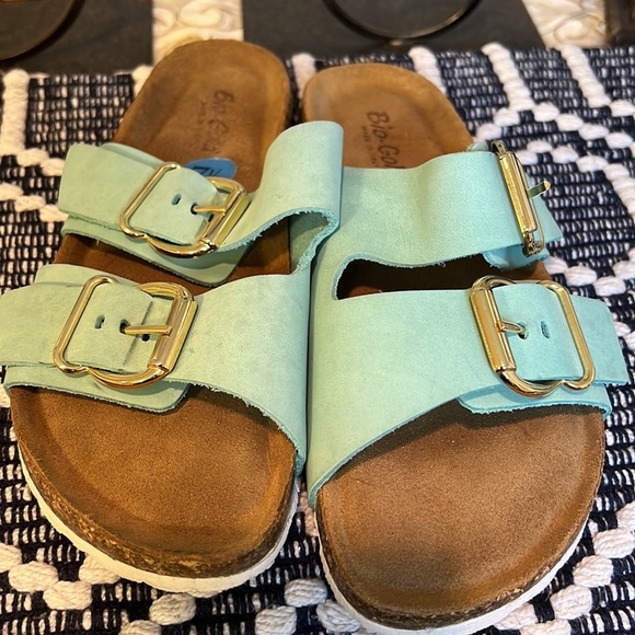 Bio Gold Sandals turquoise slip on, size 7.5 - Picture 8 of 8